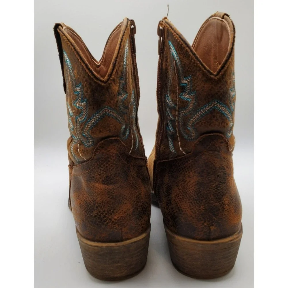 Roper Women's Vintage Western Booties Size 8.5 Snip Toe Side Zip